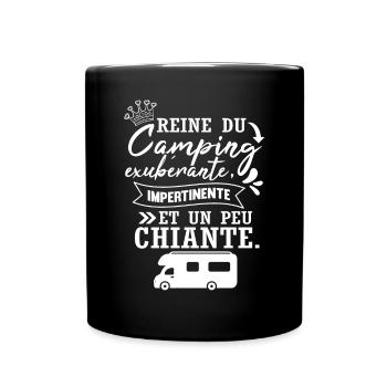Femme Reine Du Camping Camping Car - Mug uni - noir - Devant