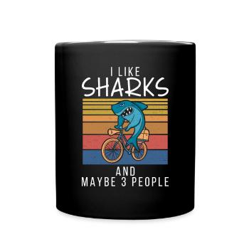Hai Geschenk Hai Liebhaber - Tasse einfarbig - Schwarz - Vorne