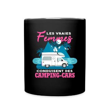 Camping-Car Humour Camper Campeuse - Mug uni - noir - Devant