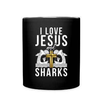 Hai Geschenk Hai Liebhaber - Tasse einfarbig - Schwarz - Vorne