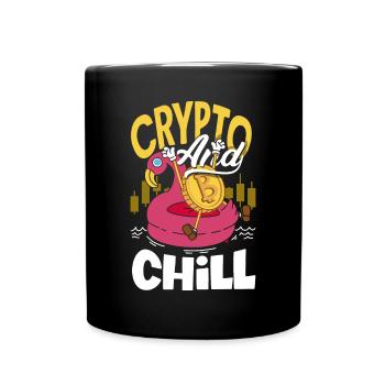 Crypto And Chill Cryptocurrency BTC - Tasse einfarbig - Schwarz - Vorne