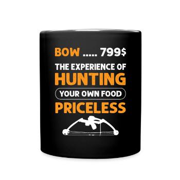 Fishing bowhunter. Bowfisher's fisherman - Full Colour Mug - black - Front