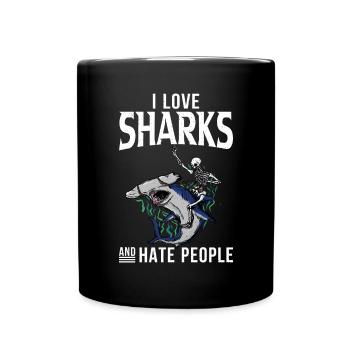Shark Gift Shark Lover - Full Colour Mug - black - Front