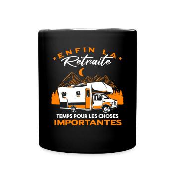 Enfin La Retraite Camping-Car Camper Camping - Mug uni - noir - Devant