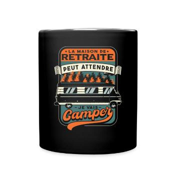 Retraite Camper Camping-Car - Mug uni - noir - Devant
