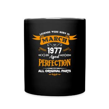 Les légendes sont nées en mars 1977 - Mug uni - noir - Devant