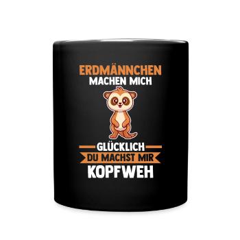 Erdmännchen - Tasse einfarbig - Schwarz - Vorne
