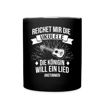 Ukulele Ukulele-Spieler Ukulelist - Tasse einfarbig - Schwarz - Vorne