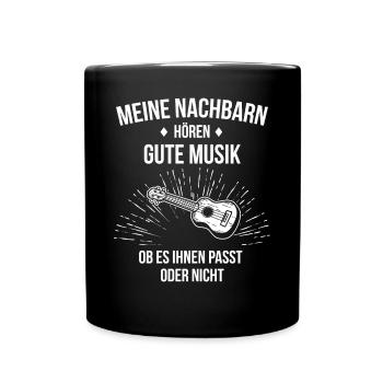 Ukulele Ukulele-Spieler Ukulelist - Tasse einfarbig - Schwarz - Vorne