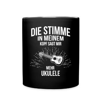 Ukulele Ukulele-Spieler Ukulelist - Tasse einfarbig - Schwarz - Vorne