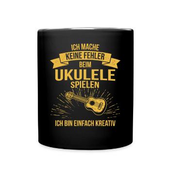 Ukulele Ukulele-Spieler Ukulelist - Tasse einfarbig - Schwarz - Vorne