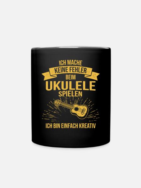Ukulele Ukulele-Spieler Ukulelist - Tasse einfarbig - Schwarz