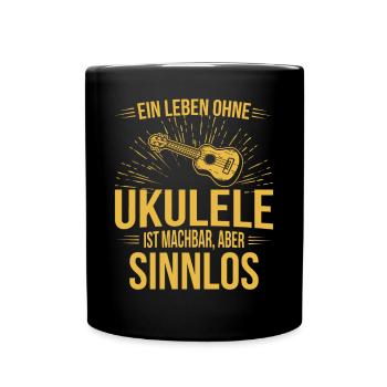 Ukulele Ukulele-Spieler Ukulelist - Tasse einfarbig - Schwarz - Vorne