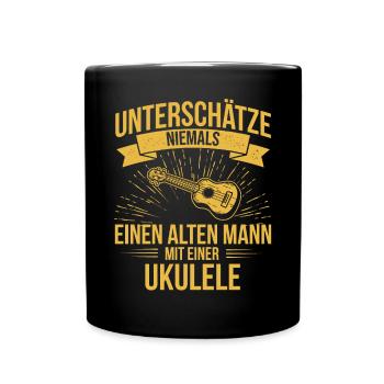 Ukulele Ukulele-Spieler Ukulelist - Tasse einfarbig - Schwarz - Vorne