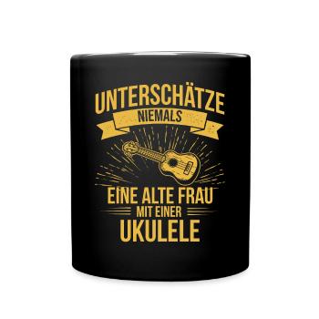 Ukulele Ukulele-Spieler Ukulelist - Tasse einfarbig - Schwarz - Vorne