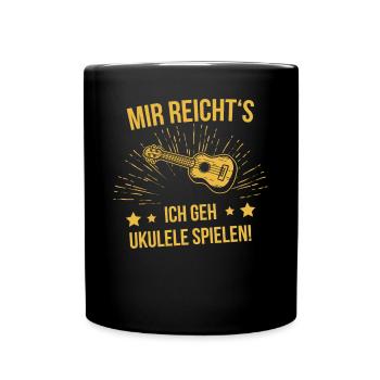 Ukulele Ukulele-Spieler Ukulelist - Tasse einfarbig - Schwarz - Vorne