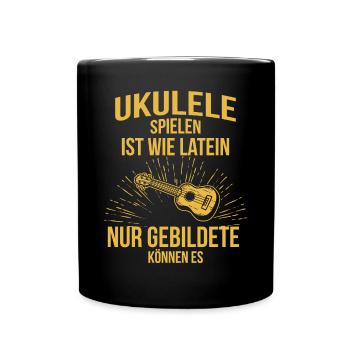 Ukulele Ukulele-Spieler Ukulelist - Tasse einfarbig - Schwarz - Vorne