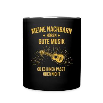 Ukulele Ukulele-Spieler Ukulelist - Tasse einfarbig - Schwarz - Vorne