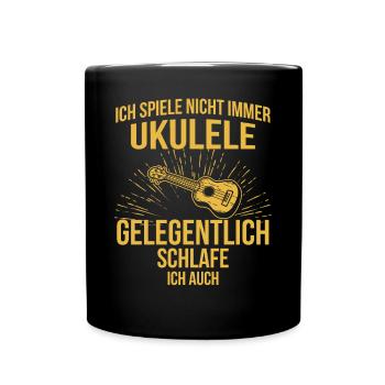 Ukulele Ukulele-Spieler Ukulelist - Tasse einfarbig - Schwarz - Vorne