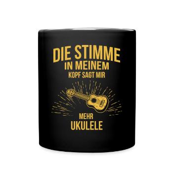 Ukulele Ukulele-Spieler Ukulelist - Tasse einfarbig - Schwarz - Vorne