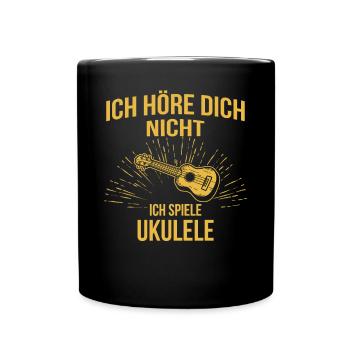 Ukulele Ukulele-Spieler Ukulelist - Tasse einfarbig - Schwarz - Vorne