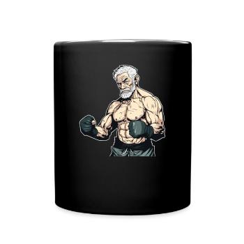 MMA Bärtige alte Männer - Cage Fighter Free - Tasse einfarbig - Schwarz - Vorne