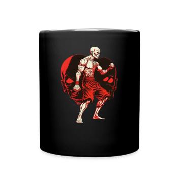 Aggressiv MMA Kämpfer - Cage Fighter Free Fighting - Tasse einfarbig - Schwarz - Vorne