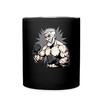 Boxen und MMA Bärtige alte Männer - Cage Fighter - Tasse einfarbig - Schwarz - Vorne