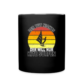 Kite surfen Spruch - Tasse einfarbig - Schwarz - Vorne