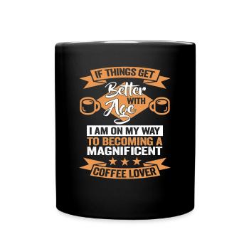 J’aime les idées cadeaux café amateurs de café - Mug uni - noir - Devant