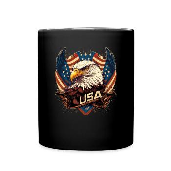 American Patriotic USA Design - Full Colour Mug - black - Front