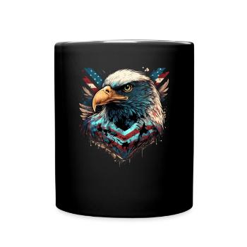 American Patriotic USA Design - Full Colour Mug - black - Front