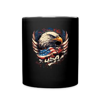 American Patriotic USA Design - Full Colour Mug - black - Front