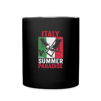Italie vacances à la plage au bord de la mer Design beach motif - Mug uni - noir - Devant
