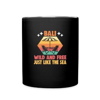 Bali Indonesien Strandurlaub am Meer - Tasse einfarbig - Schwarz - Vorne