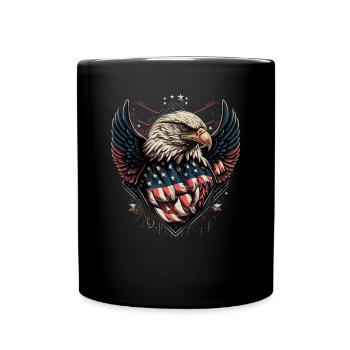 American Patriotic USA Design - Full Colour Mug - black - Front