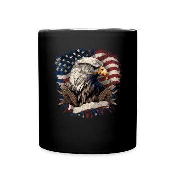 American Patriotic USA Design - Full Colour Mug - black - Front