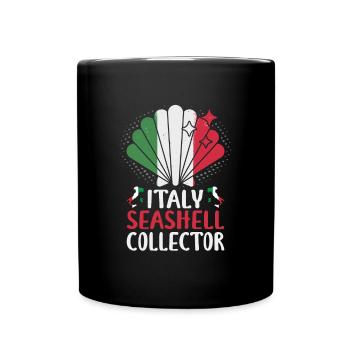 Italien Strandurlaub am Meer Design Strandmotiv - Tasse einfarbig - Schwarz - Vorne