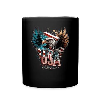 American Patriotic USA Design - Full Colour Mug - black - Front