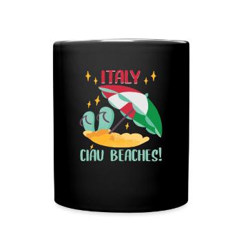 Italy beach holiday by the sea Design beach motif - Full Colour Mug - black - Front