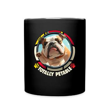 Bulldog dog saying Bulldog owner - Full Colour Mug - black - Front