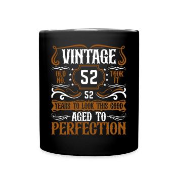52e anniversaire Vintage Rétro - Mug uni - noir - Devant