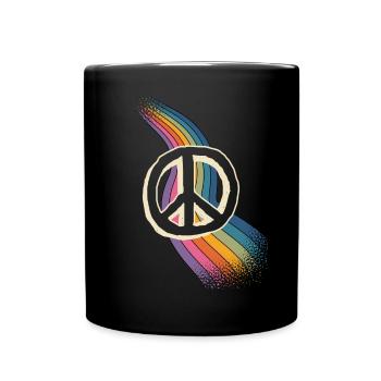 Peacezeichen Friedenszeichen - Tasse einfarbig - Schwarz - Vorne