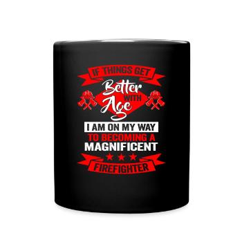 Pompier anniversaire Brigade de pompiers - Mug uni - noir - Devant