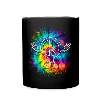 Peacezeichen Friedenszeichen Tie Dye - Tasse einfarbig - Schwarz - Vorne