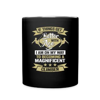 Kletterer Geburtstag Spruch Klettern - Tasse einfarbig - Schwarz - Vorne