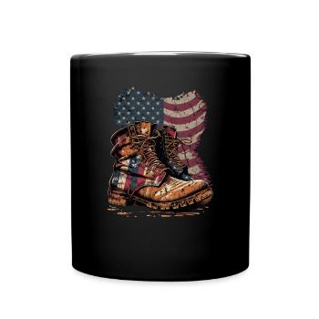 Amerikanisch Patriotisch USA Design - Tasse einfarbig - Schwarz - Vorne