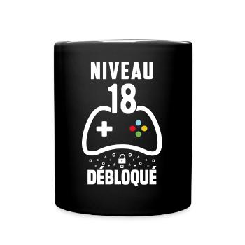 Homme 18 ans Anniversaire Garçon Cadeau Gamer - Mug uni - noir - Devant