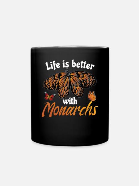 Monach Schmetterling Design - Tasse einfarbig - Schwarz