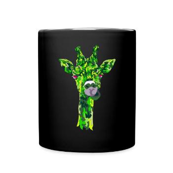 Drôle de style géométrique de girafe - Mug uni - noir - Devant
